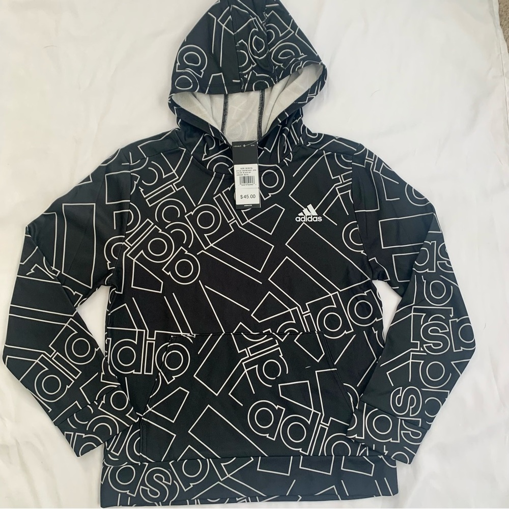 NWT Adidas Print Hooded Sweatshirt boys 10-12